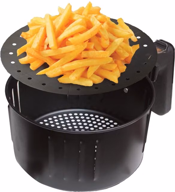 Planit Products Pack of 2 Reusable Round Silicone Air Fryer Liners in Black