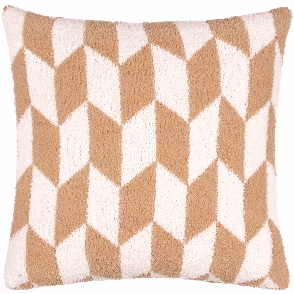 Furn Olsen Geometric Square Cushion in Beige, W/D/H: 45 x 45 x 45 cm – 2