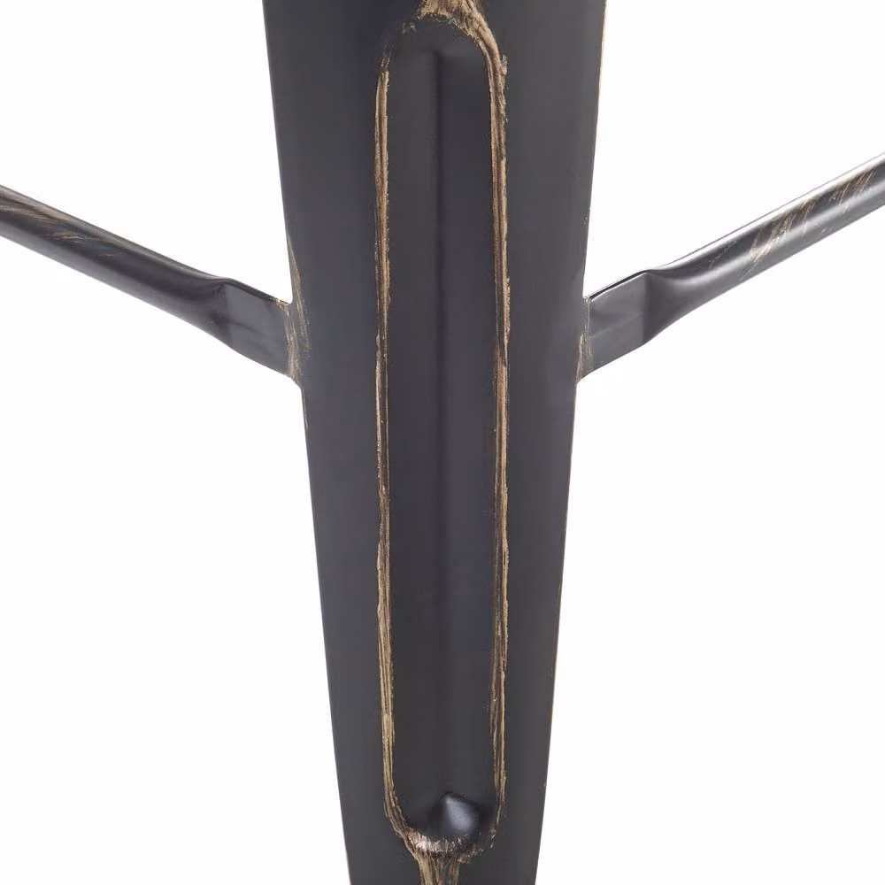 Wyld and Coco Urban Loft Stackable Bar Stools Set of 2 in Black Matte with Gold Accents – 4