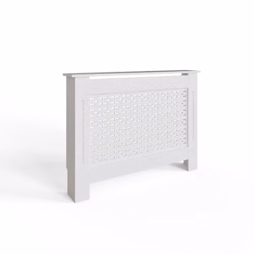 FWStyle White Geometric Medium Radiator Cover Shelf Cabinet W/H/D: 112 x 82.3 x 19 cm – 1