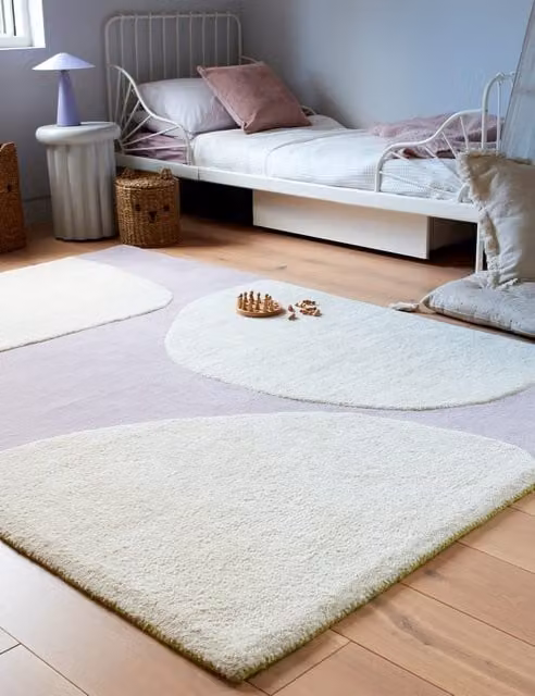 Asiatic Canvas Modern Woven Pure Wool Rectangular Rug in Purple