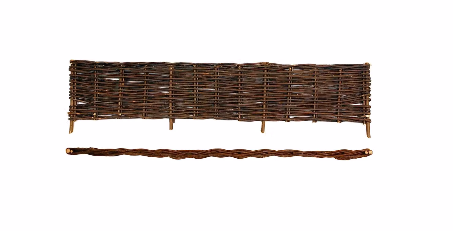 Primrose Woven Willow Hurdle Lawn Border Edging in Brown, 10 Pack – 2