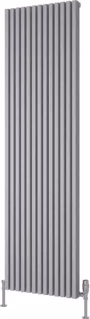 Bathroom Kingdom Albano Silver Designer Vertical Aluminium Radiator H: 180 cm, W: 51 cm