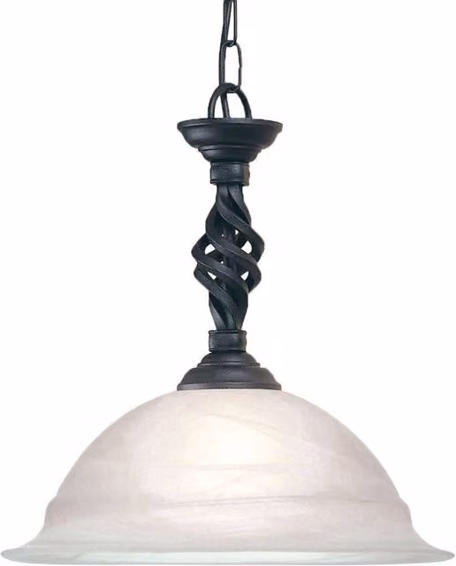 Elstead Pembroke Dome Ceiling Pendant Light in Black with E27 Bulb Holder