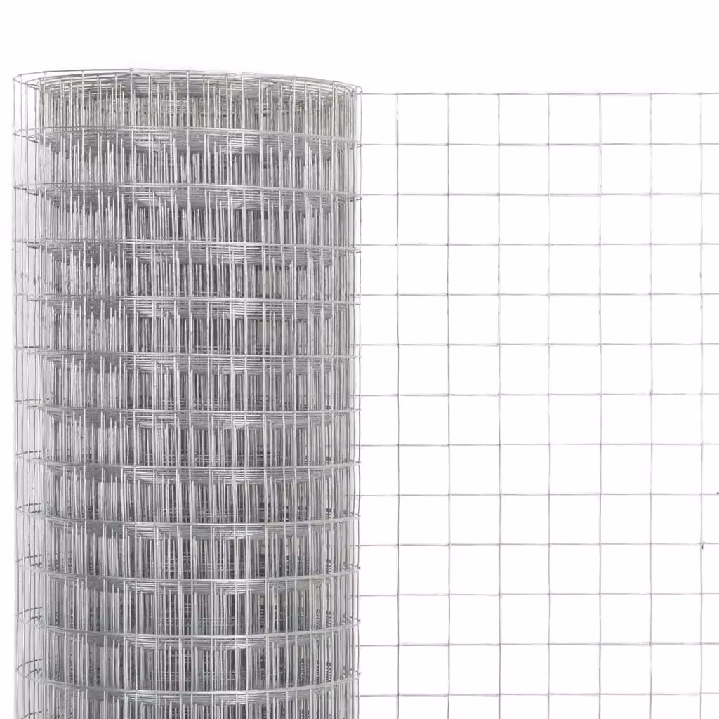 Berkfield Home Galvanised Steel Chicken Wire Fence, Silver, 10 x 0.5 m – 2