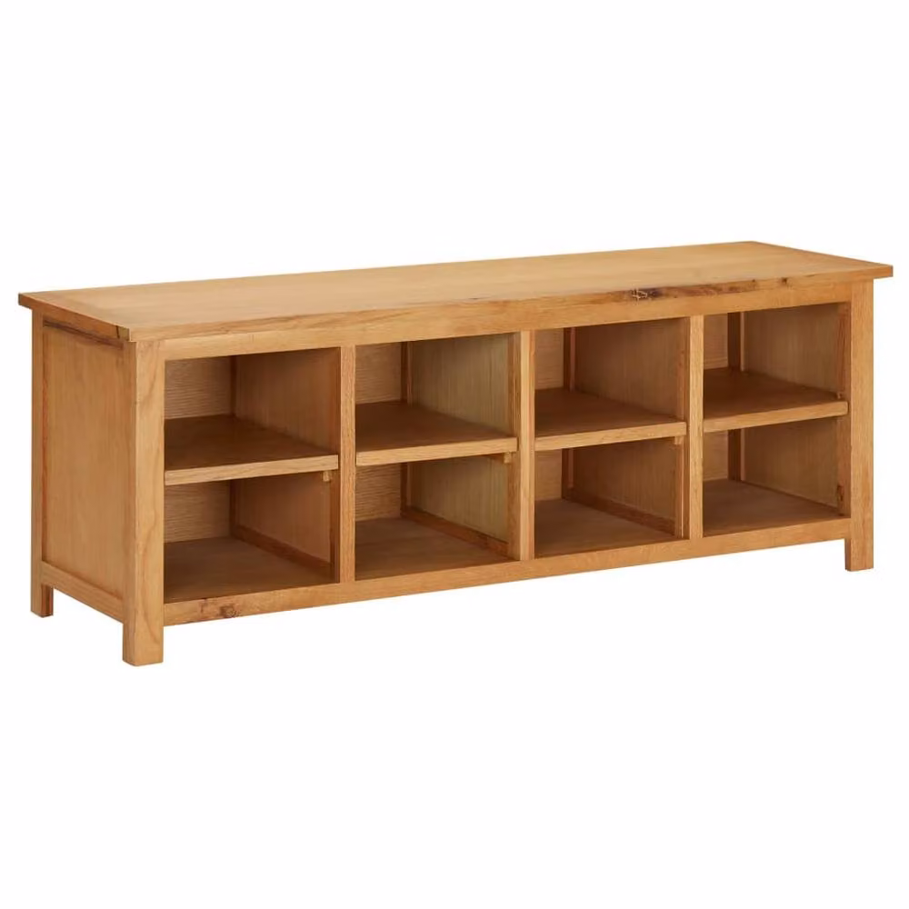 Berkfield Home Solid Oak Wood Shoe Rack in Brown, W/D/H: 114 x 37 x 45 cm – 2