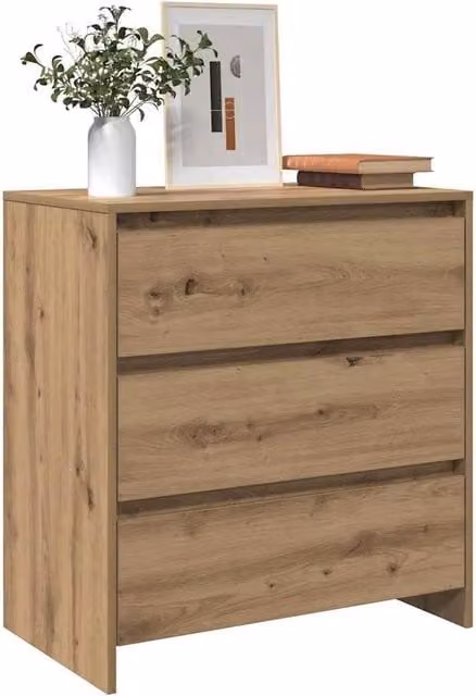 Berkfield Home Artisan Oak Sideboard in Brown, W/D/H: 70 x 41 x 75 cm