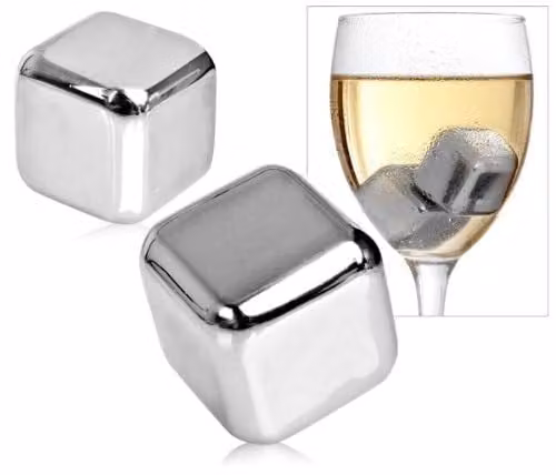 Bar Originale Rocks of Steel Reusable Ice Cubes, Pack of 6, Silver – 3