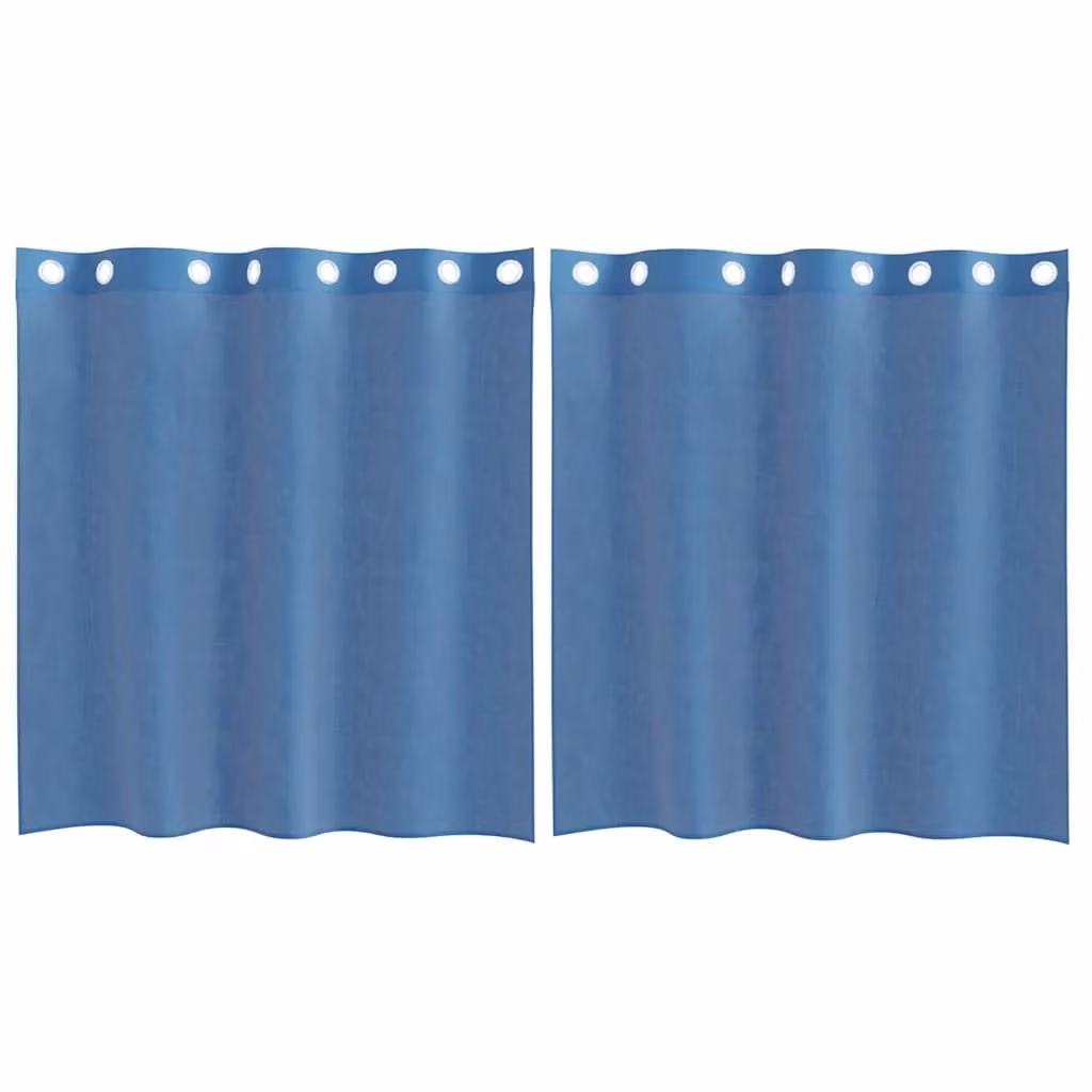 Berkfield Home Royal Blue Voile Fabric Curtain Panels with Eyelets, 2 Pack – 2