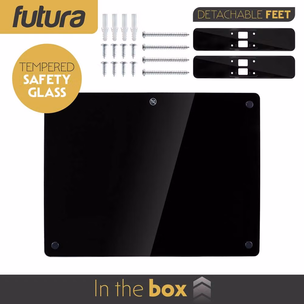 Futura 1000W WiFi Glass Electric Panel Heater, Black, Wall Mounted or Freestanding – 4
