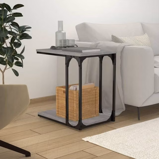 Berkfield Home Grey Sonoma Side Table, W/D/H: 50 x 35 x 52 cm