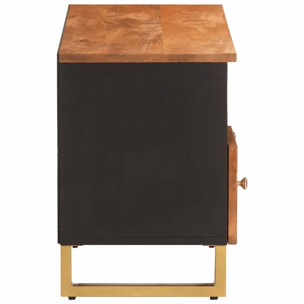 Berkfield Home Industrial Mango Wood and Metal TV Cabinet in Brown and Black, W: 100 cm, D: 33.5 cm, H: 46 cm – 3