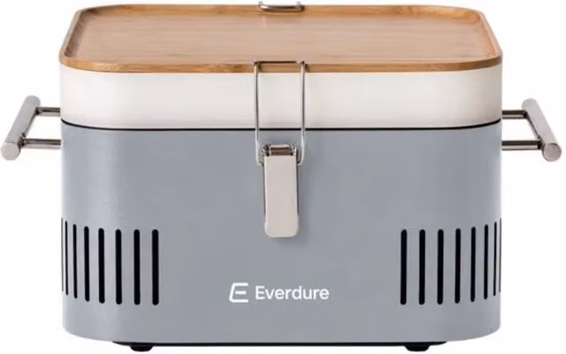 Everdure CUBE Portable Charcoal Tabletop Barbecue in Stone Grey