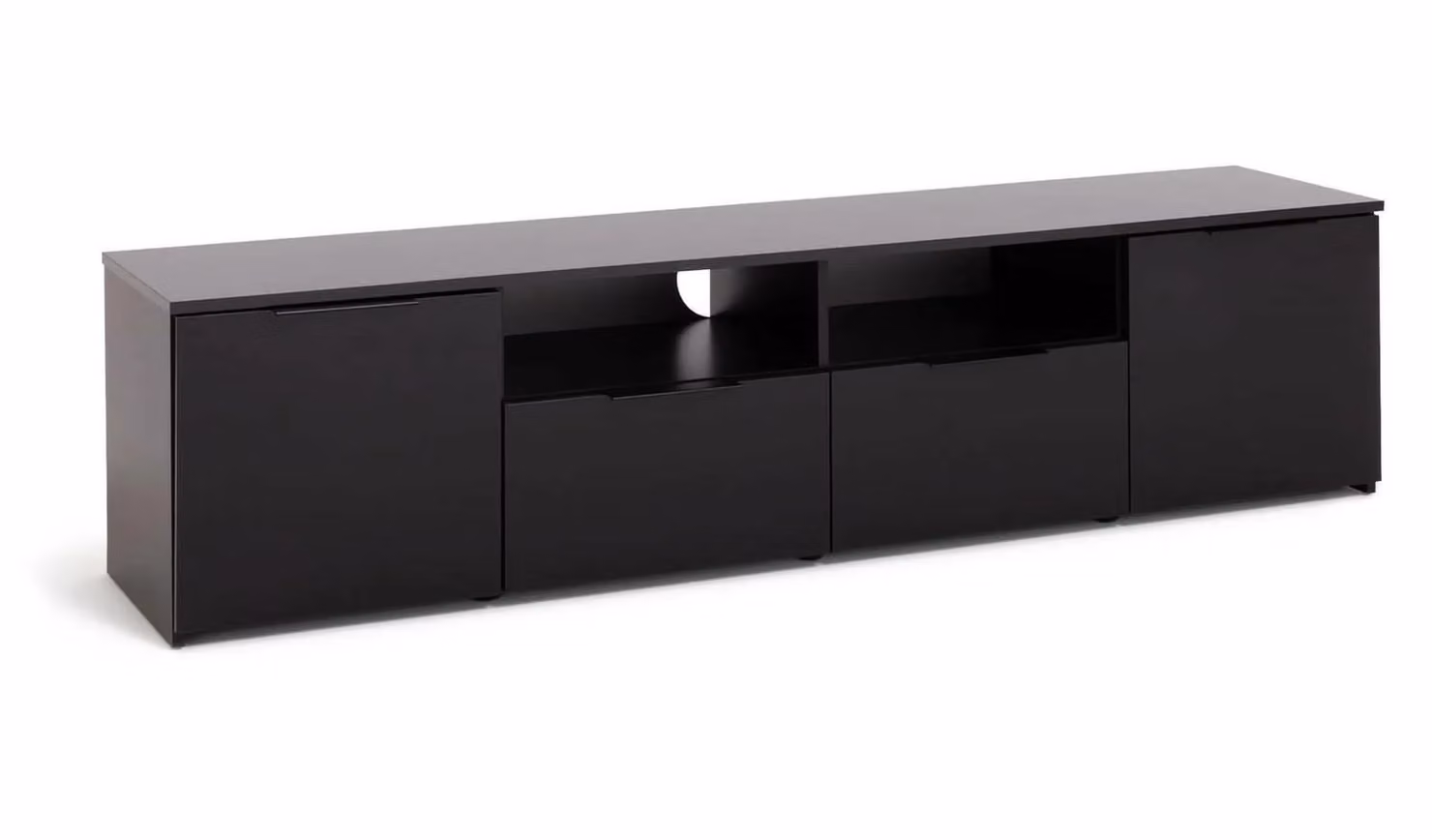 Hayward Modern Glossy Black 2 Drawer TV Unit W/D/H: 180 x 43.5 x 39.9 cm