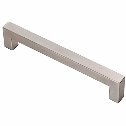 Loops Square Linear Block Pull Handle in Brushed Silver Stainless Steel, 174 x 14 mm, 160 mm Fixing Centres