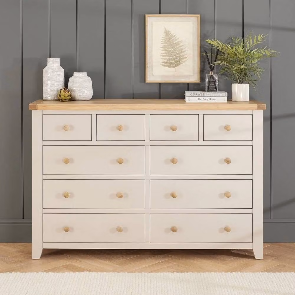 FORGEVIO 10 Drawer Cheshire Storage Unit in Dove Grey Painted Wood – 2