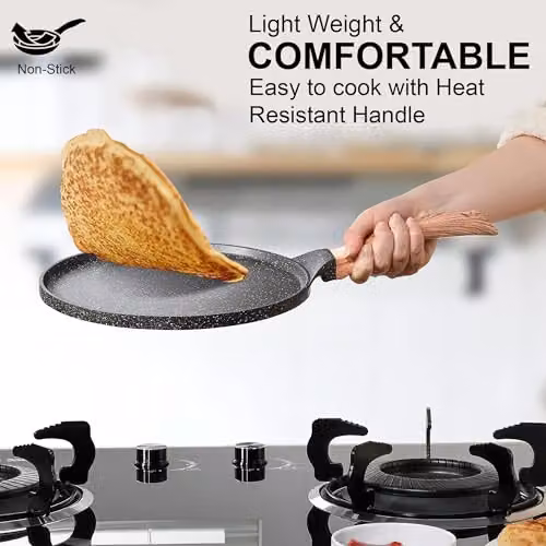 ATEK Non-Stick Aluminium Crepe Pan in Black, 26 cm – 10