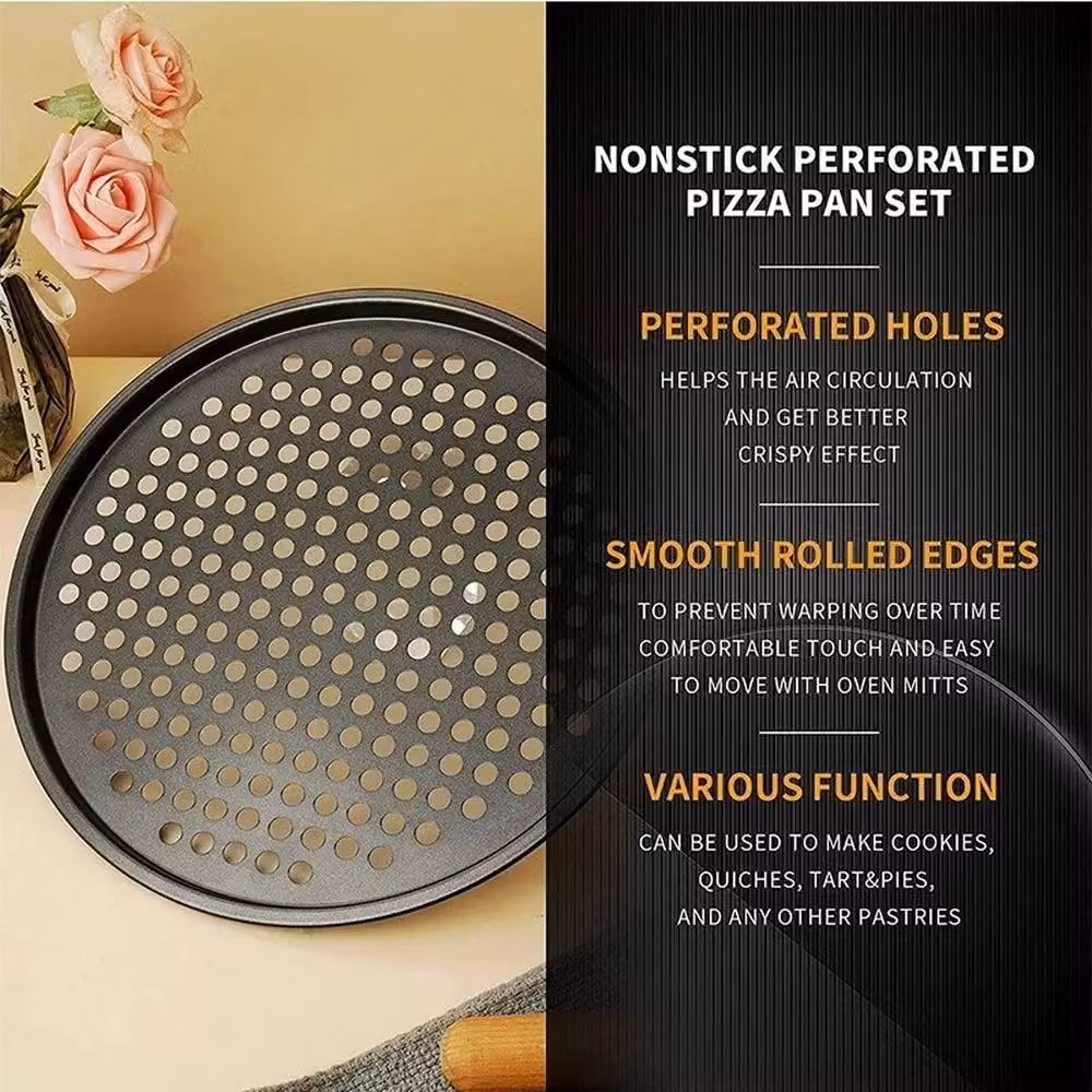 FLAVORA Non-Stick Round Pizza Tray, 24 cm, Grey – 2