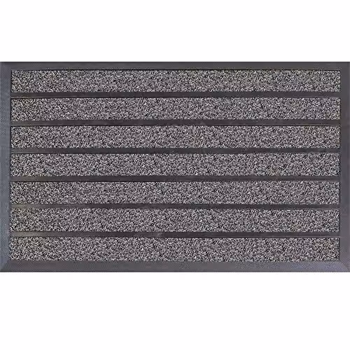 JVL Dirt Stopper Pro Rectangular Scraper Entrance Door Mat, Grey, W/D/H: 75 x 45 x 5 cm – 5