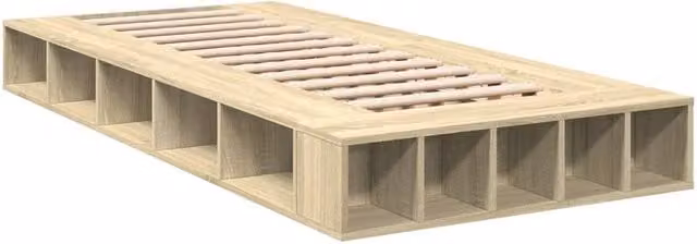 Berkfield Home Durable Bed Frame in Sonoma Light Oak, W/D/H: 100 x 200 cm