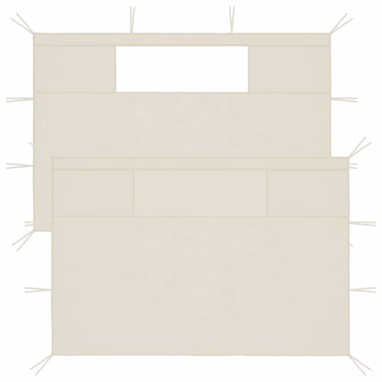 Berkfield Home Gazebo Sidewalls with Windows, 2 Pieces, Beige
