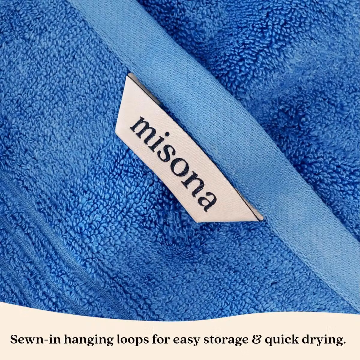 Misona Pack of 2 Ultra Soft Bamboo and Cotton Face Cloths in Blue, 30 x 30 cm – 2