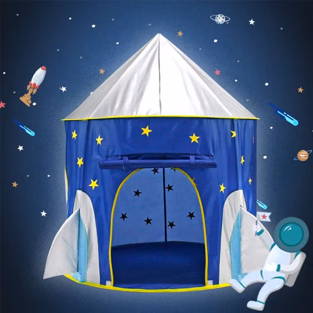 Livingandhome Blue Spaceship Play Tent for Kids