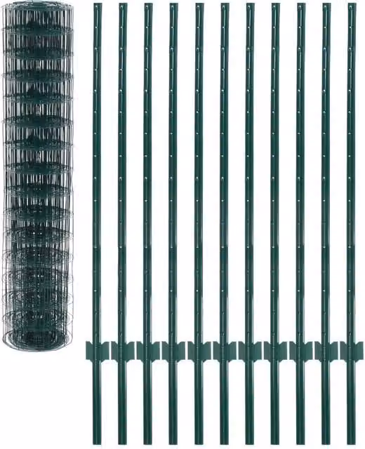 Berkfield Home Durable Euro Fence Green PVC Coated Steel 20 x 1.2 m