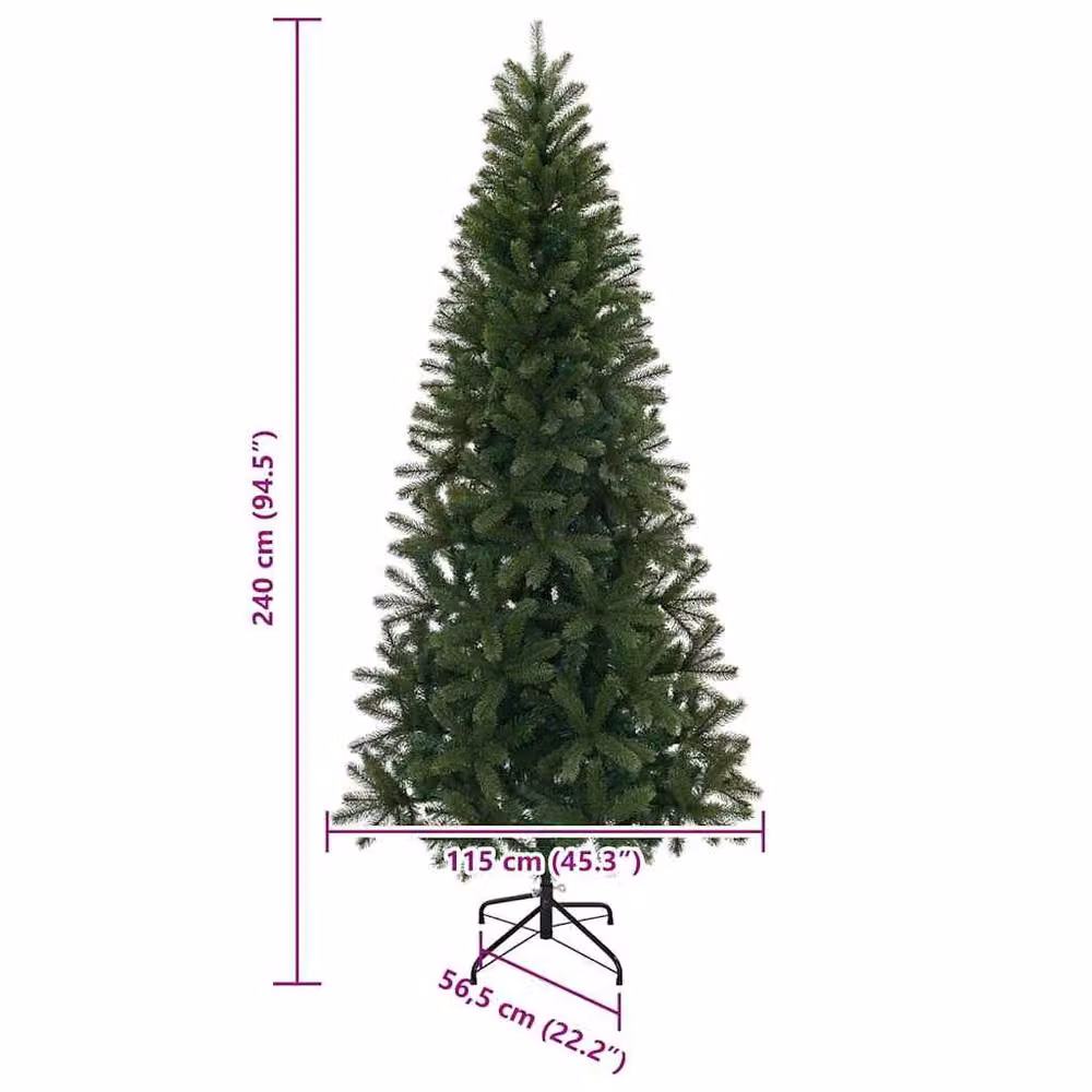 Berkfield Home Elegant Artificial Christmas Tree with 300 LEDs, Green, Height: 240 cm – 5