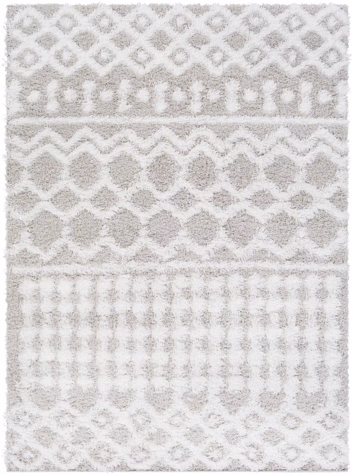 Livabliss Urban Geometric Shag Rug in Light Grey, W/D/H: 160 x 220 cm – 2