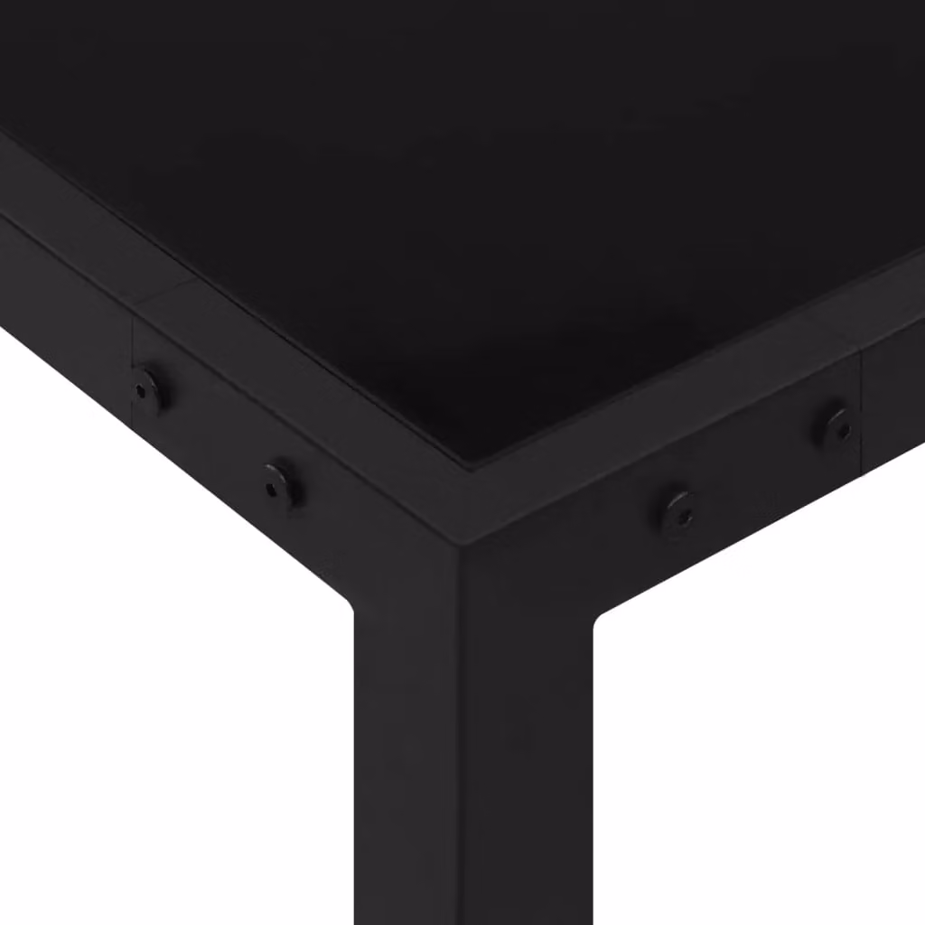 Berkfield Home Modern Garden Table in Black Steel and Glass, W/D/H: 130 x 130 x 72 cm – 3