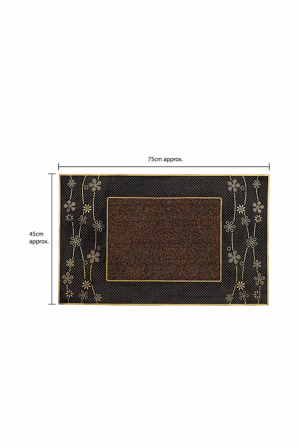 JVL Daisy Floral PVC Pin Scraper Doormat, Gold, W: 45 cm, D: 75 cm – 4