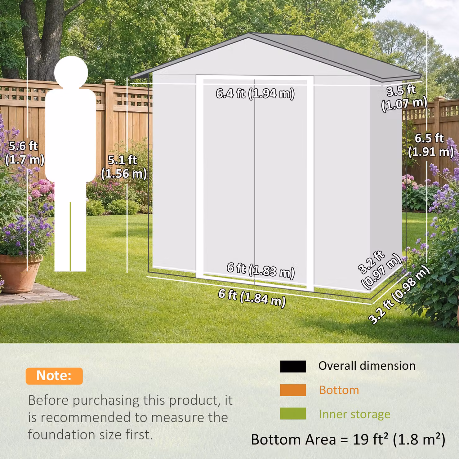Outsunny Metal Garden Storage Shed in Grey with Sliding Doors and Side Vent – 3