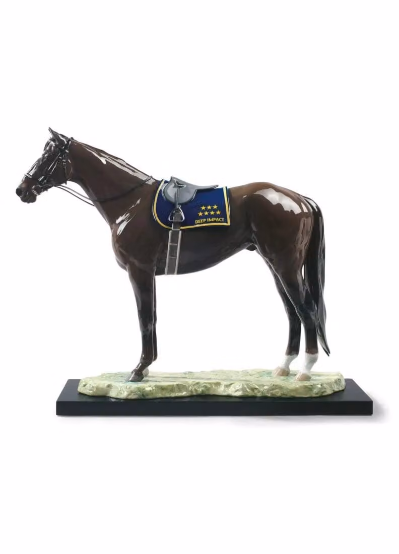 Lladró Deep Impact Horse Sculpture Limited Edition Brown Porcelain Tabletop Ornament