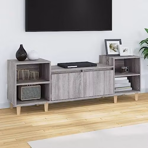 vidaXL Revera Modern TV Cabinet in Grey Sonoma, W/D/H: 160 x 35 x 55 cm