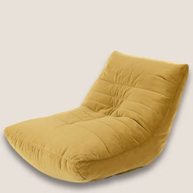Kaikoo Gold Velvet Beanbag Chair for Adults with Removable Water Repellent Cover