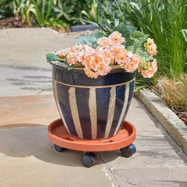 Marco Paul Plant Pot Caddy, Burnt Orange, Diameter: 29 cm – 1