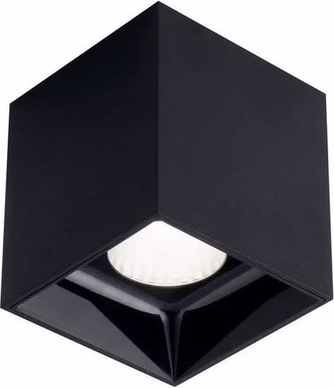 Netlighting Mig LED Square Surface Mounted Anti-Glare Downlight, Black, 4000K