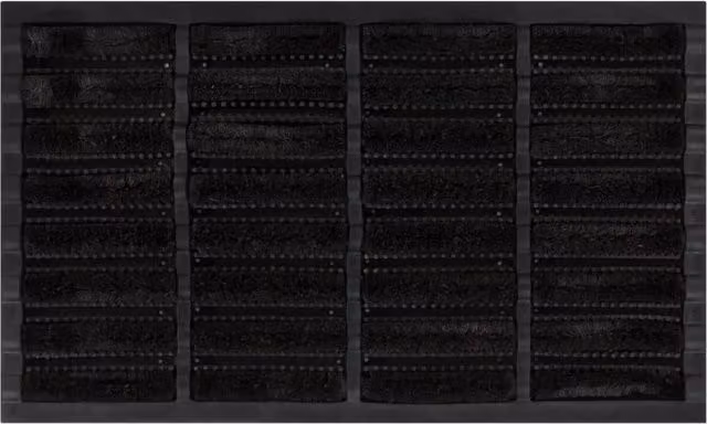 Berkfield Home Rectangular Door Mat in Black, Rubber and Coir, W: 75 cm, D: 45 cm