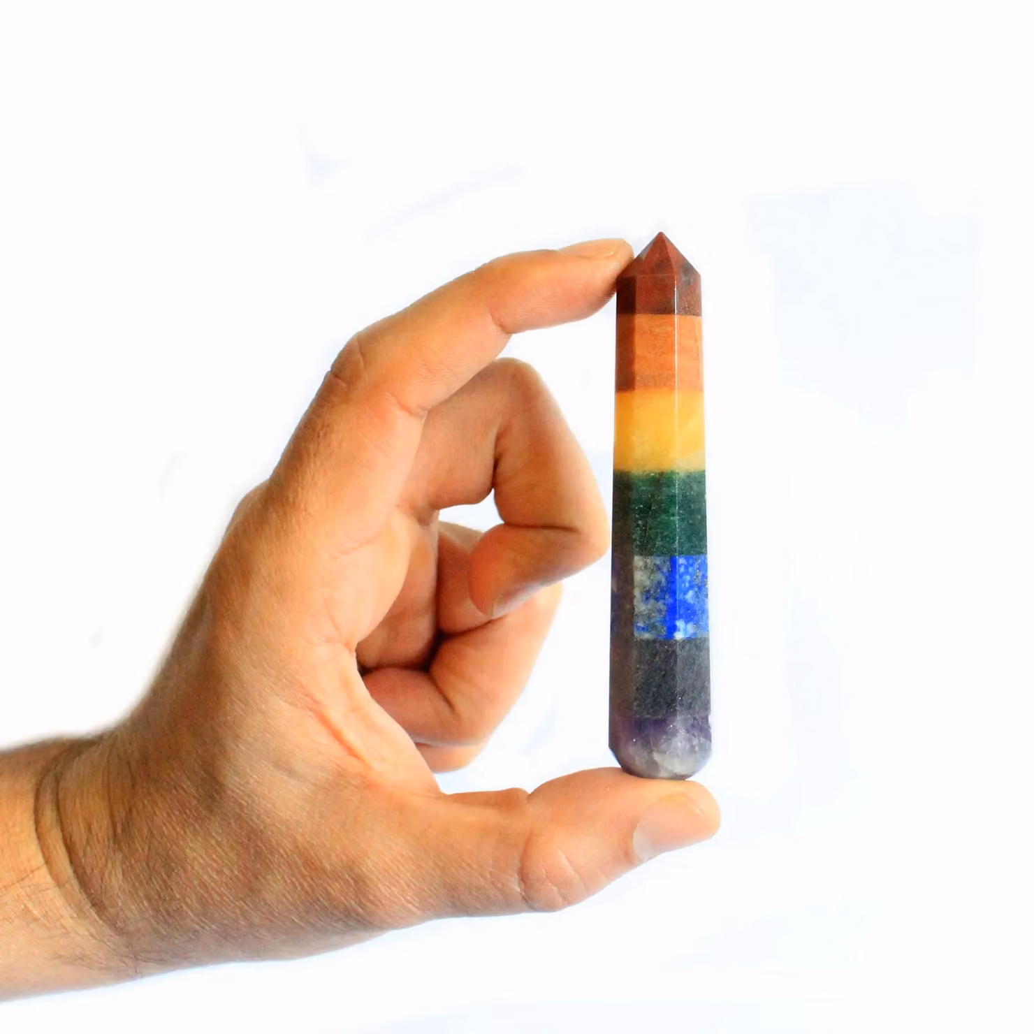 KDMD Multicolour Striped Chakra Stone Massage Wand 80-90mm – 2