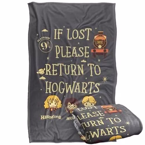 Warner Bros. Harry Potter Return To Hogwarts Super Soft Fleece Throw Blanket for Children, Multicolour