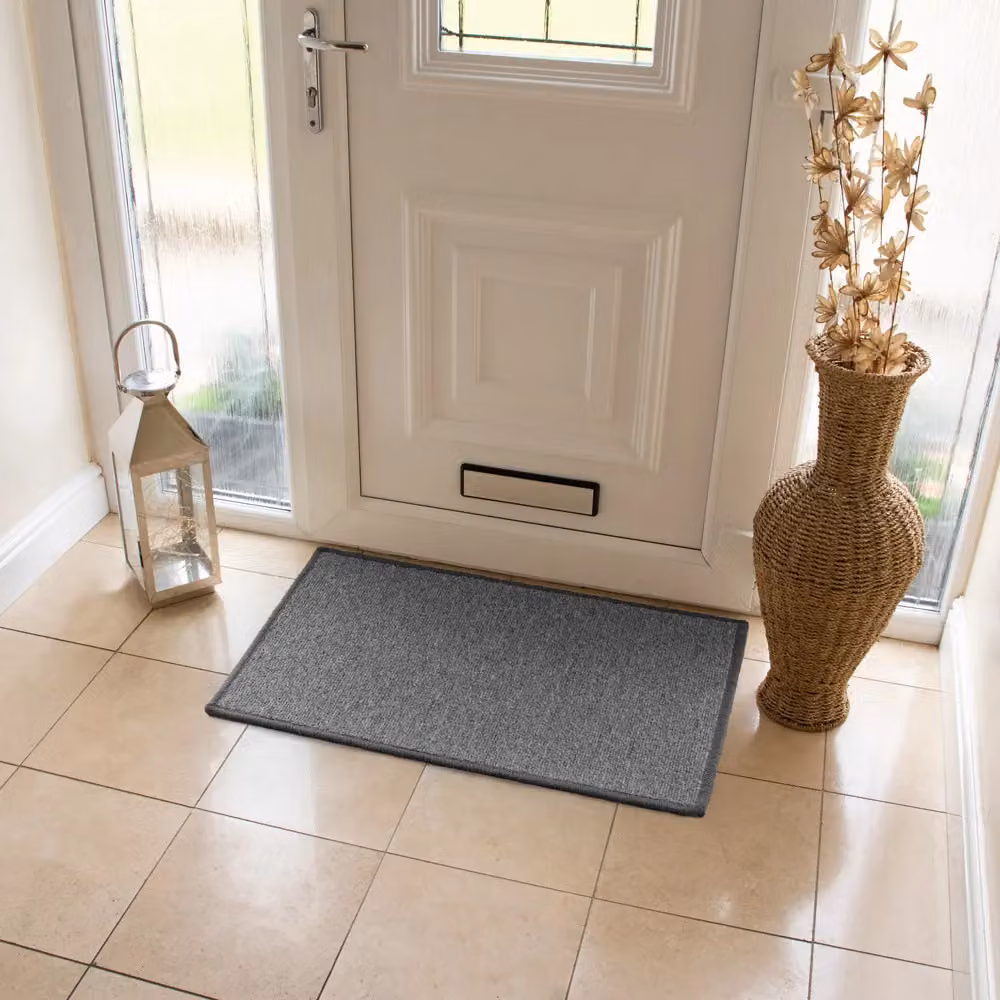 JVL Eden Machine Washable Latex Backed Doormat, Grey, W: 50 cm, D: 80 cm – 6