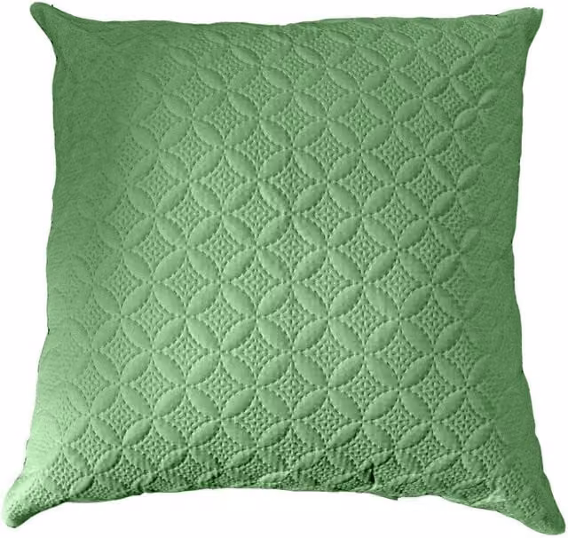Homescapes Ultrasonic Quilted Embossed Square Cushion Cover, Green, W: 80 cm x H: 80 cm