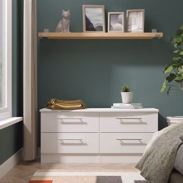 Sherwood Ready Assembled 4 Drawer Bed Box in White Matt