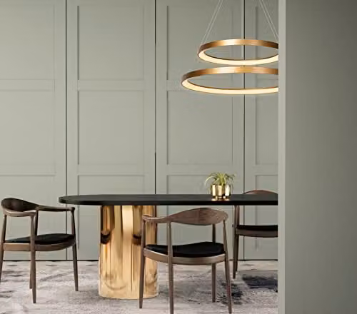 Lucide Vidal Dimmable Height Adjustable Modern LED Ring Pendant Light in Gold and Brass, Diameter: 78 cm – 2