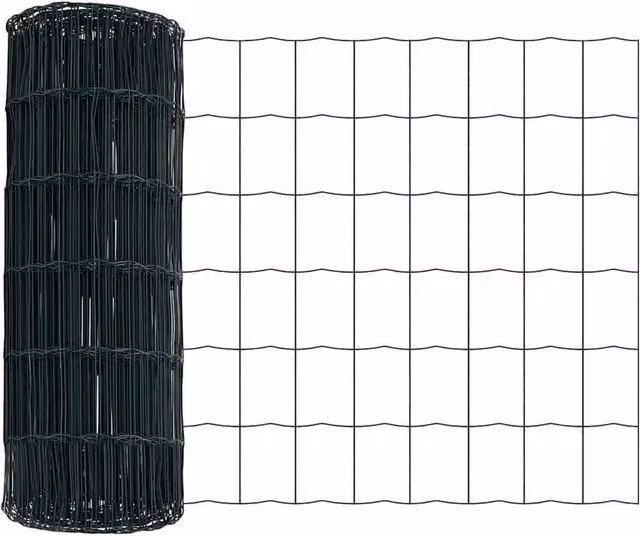 Berkfield Home Euro Fence Green PVC-Coated Steel Fencing, W/H: 0.8 x 25 m