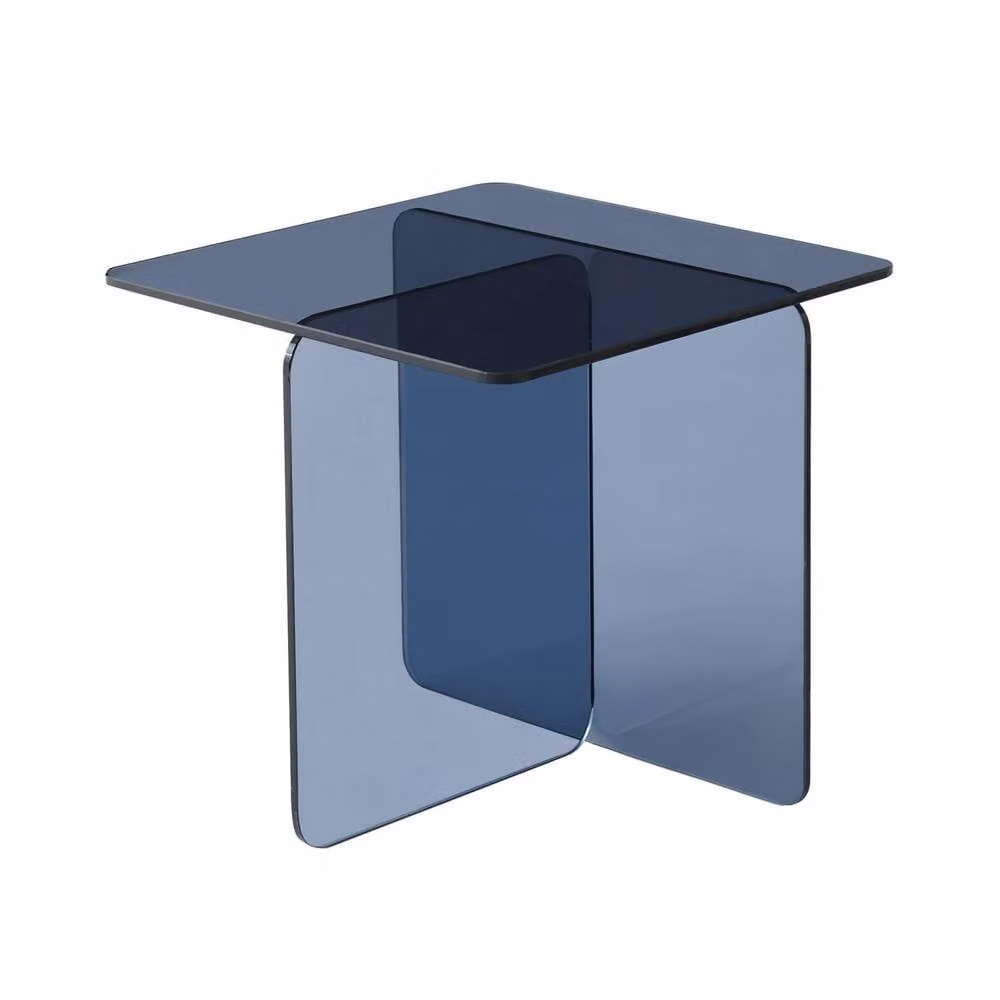 sweeek Square Modern Coffee Table with Grey Tempered Glass, W/D/H: 50 x 50 x 46 cm – 2