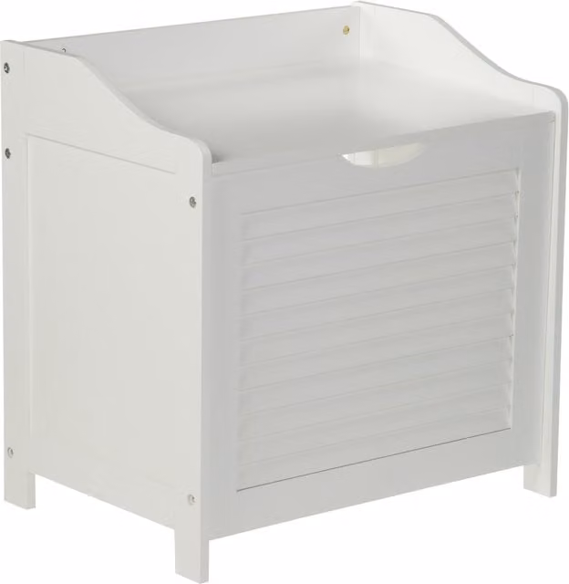 Orsina White Lacquered Wood Laundry and Bathroom Storage Cabinet