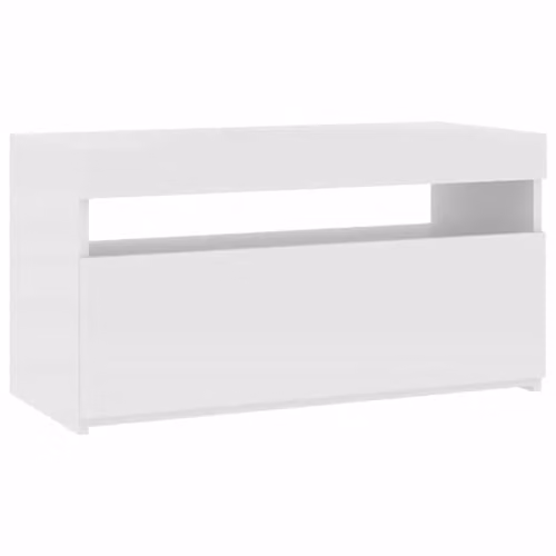 vidaXL Modern White TV Cabinet with LED Lights W/D/H: 75 x 35 x 40 cm – 1
