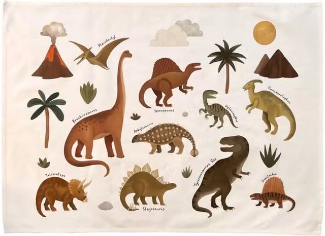 Kid of the Village Dinosaur Textile Wall Hanging, Multicolour – 1